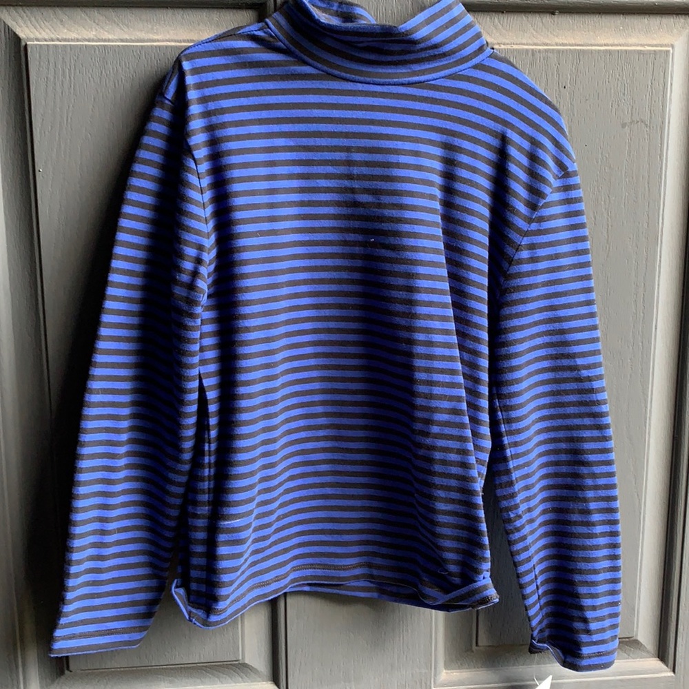 nordstrom blue & black 3/4 sleeve crop top